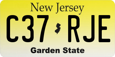 NJ license plate C37RJE