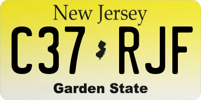 NJ license plate C37RJF