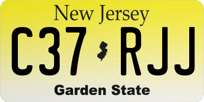 NJ license plate C37RJJ
