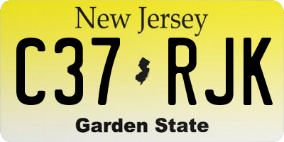 NJ license plate C37RJK