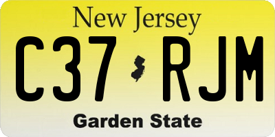NJ license plate C37RJM