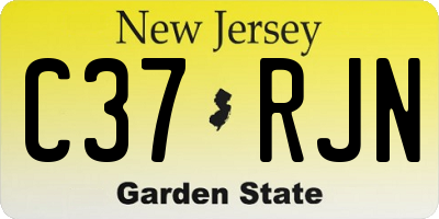 NJ license plate C37RJN
