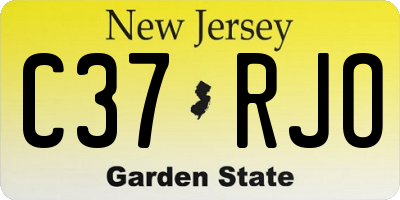 NJ license plate C37RJO