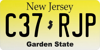 NJ license plate C37RJP