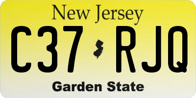 NJ license plate C37RJQ