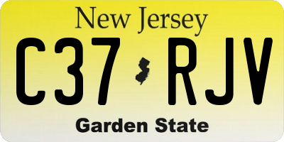 NJ license plate C37RJV