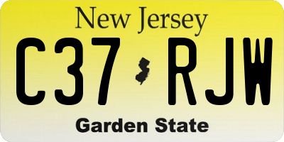 NJ license plate C37RJW