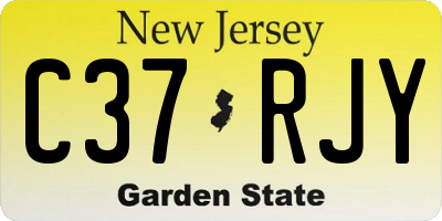 NJ license plate C37RJY