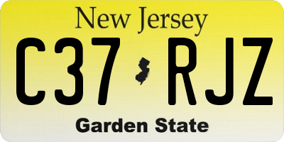 NJ license plate C37RJZ