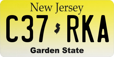 NJ license plate C37RKA