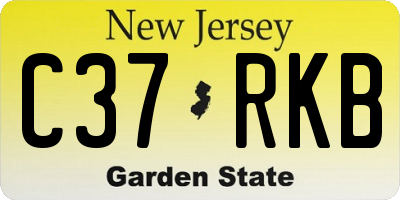 NJ license plate C37RKB