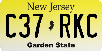 NJ license plate C37RKC