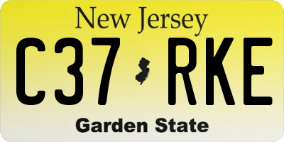 NJ license plate C37RKE