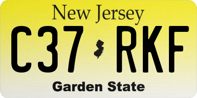 NJ license plate C37RKF