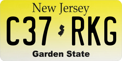 NJ license plate C37RKG