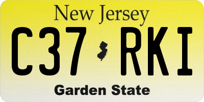 NJ license plate C37RKI