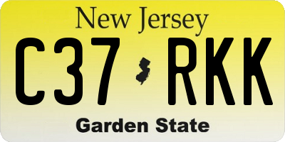 NJ license plate C37RKK