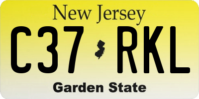 NJ license plate C37RKL