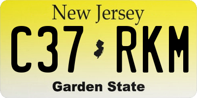NJ license plate C37RKM