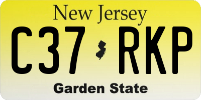 NJ license plate C37RKP