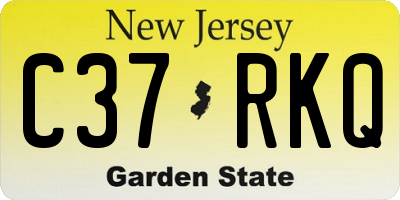 NJ license plate C37RKQ