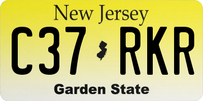NJ license plate C37RKR