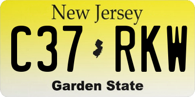 NJ license plate C37RKW