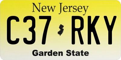 NJ license plate C37RKY
