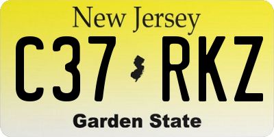 NJ license plate C37RKZ