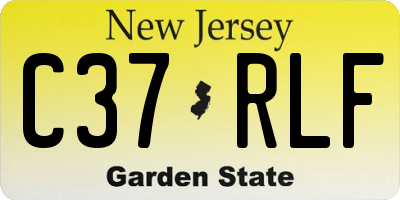 NJ license plate C37RLF
