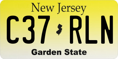 NJ license plate C37RLN