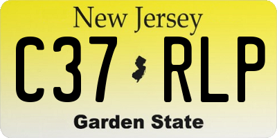 NJ license plate C37RLP