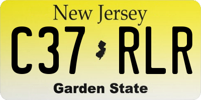 NJ license plate C37RLR