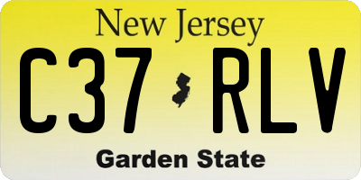 NJ license plate C37RLV