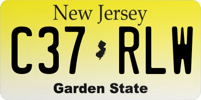 NJ license plate C37RLW