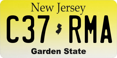 NJ license plate C37RMA