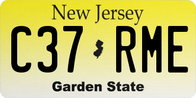 NJ license plate C37RME