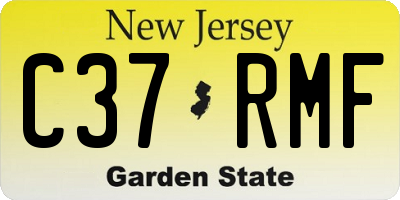 NJ license plate C37RMF
