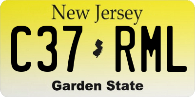 NJ license plate C37RML