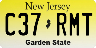 NJ license plate C37RMT
