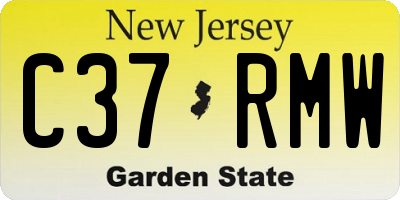 NJ license plate C37RMW
