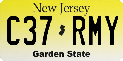NJ license plate C37RMY