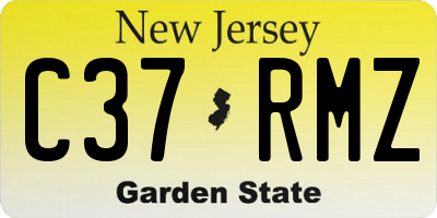 NJ license plate C37RMZ