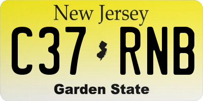 NJ license plate C37RNB