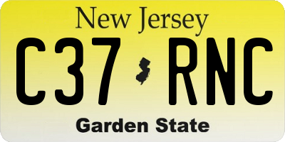 NJ license plate C37RNC