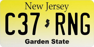 NJ license plate C37RNG