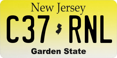 NJ license plate C37RNL