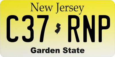 NJ license plate C37RNP