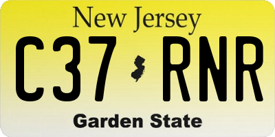 NJ license plate C37RNR