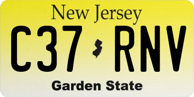 NJ license plate C37RNV